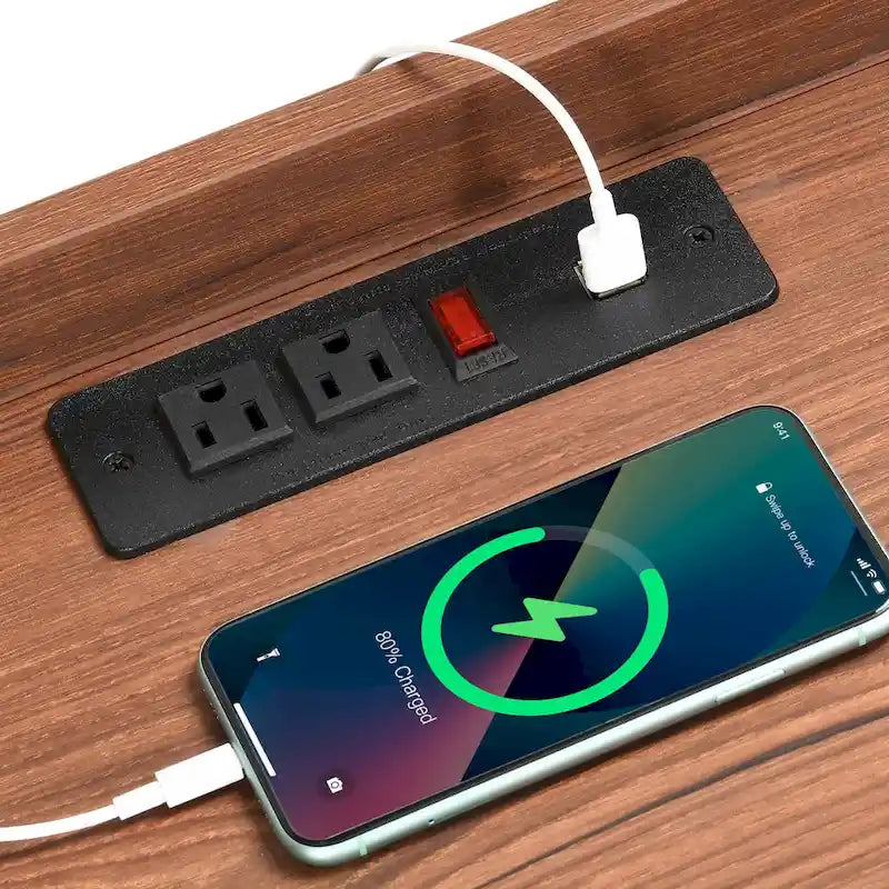 53 Barn Door Buffet Coffee Bar Cabinet with Wine Rack, Kitchen Sideboard Storage Cabinet