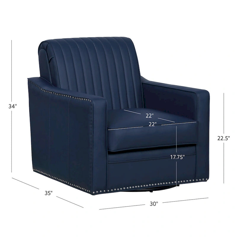 Carlota Faux Leather 360 Swivel Accent Chair