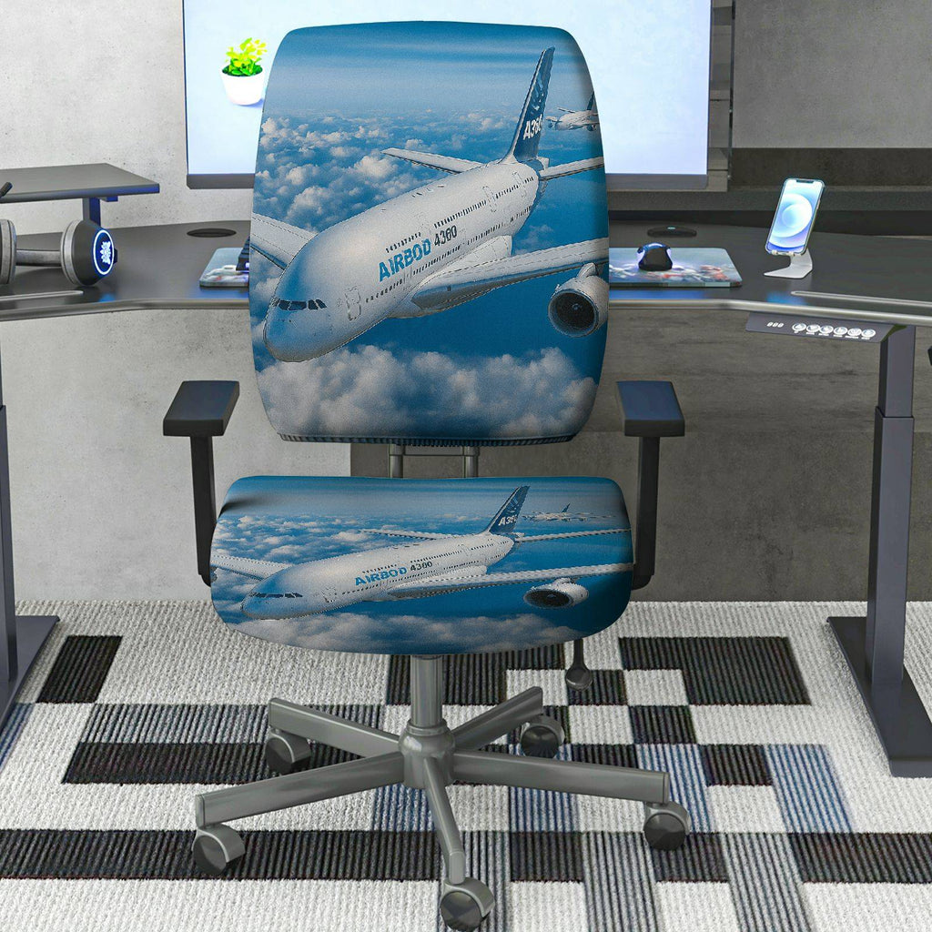 2-Piece Airplane Sky Clouds Travel Aviation  Computer Chair Cover Set, Seat and Backrest