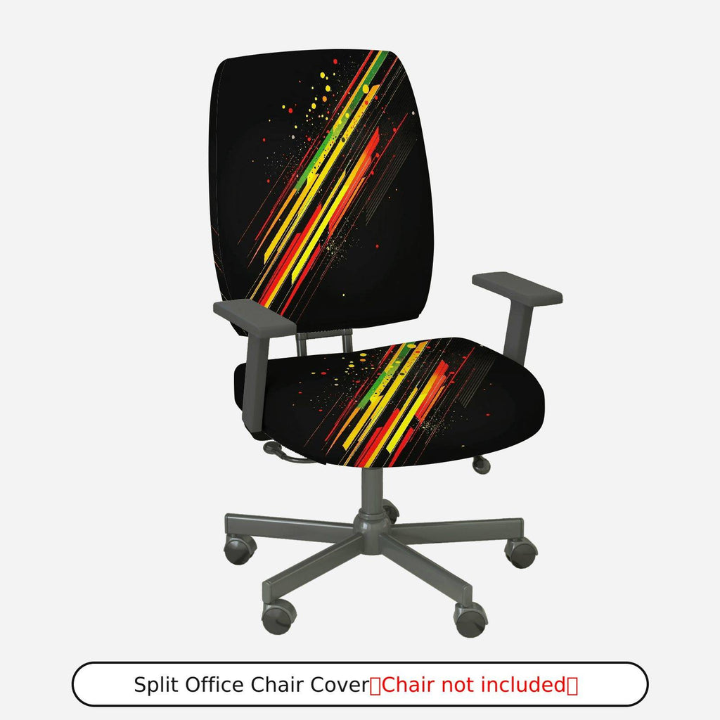 2-Piece Abstract Colorful Art Modern Urban Vibrant  Computer Chair Cover Set, Seat and Backrest