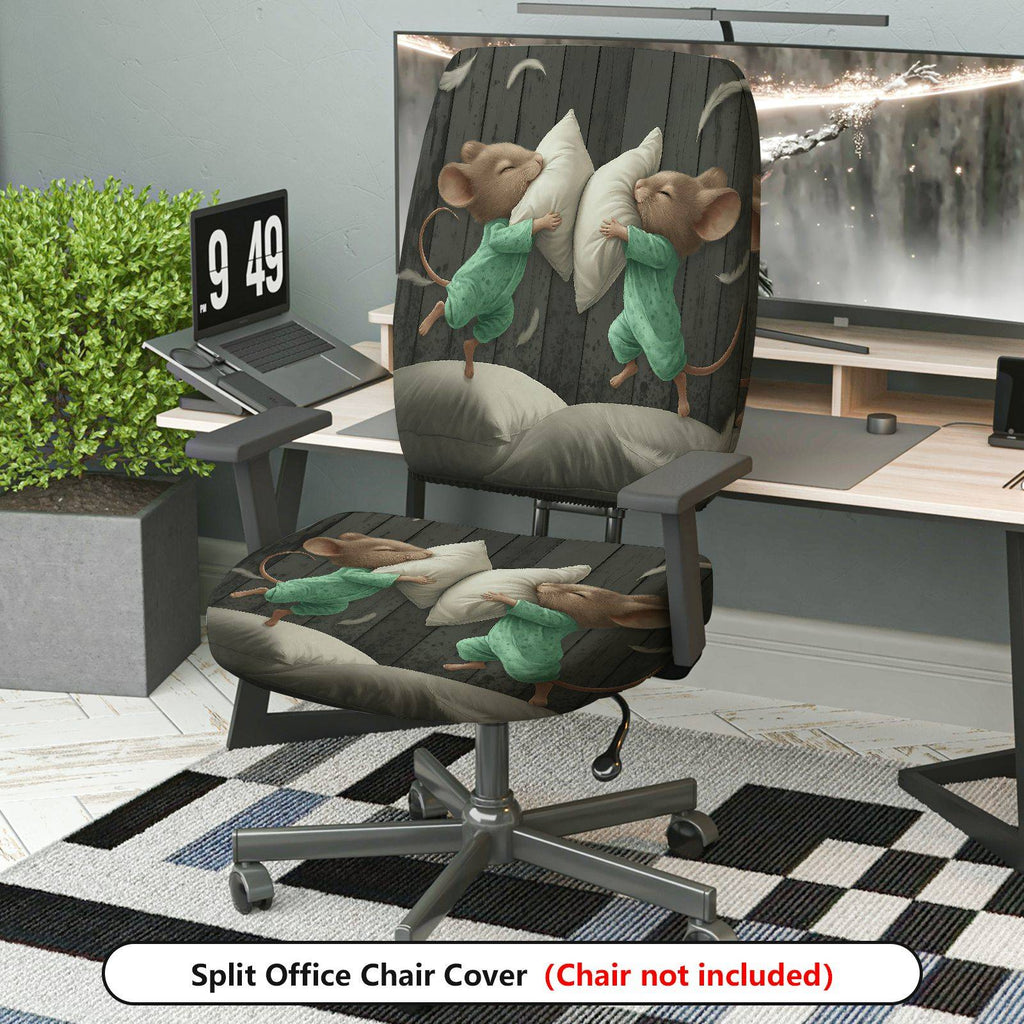 2-Piece Animal Pillow Sleeping Cute Decorative  Computer Chair Cover Set, Seat and Backrest
