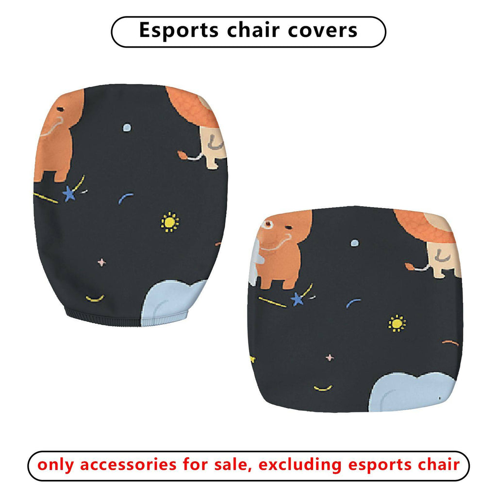 2-Piece Animal Cute  Computer Chair Cover Set, Seat and Backrest