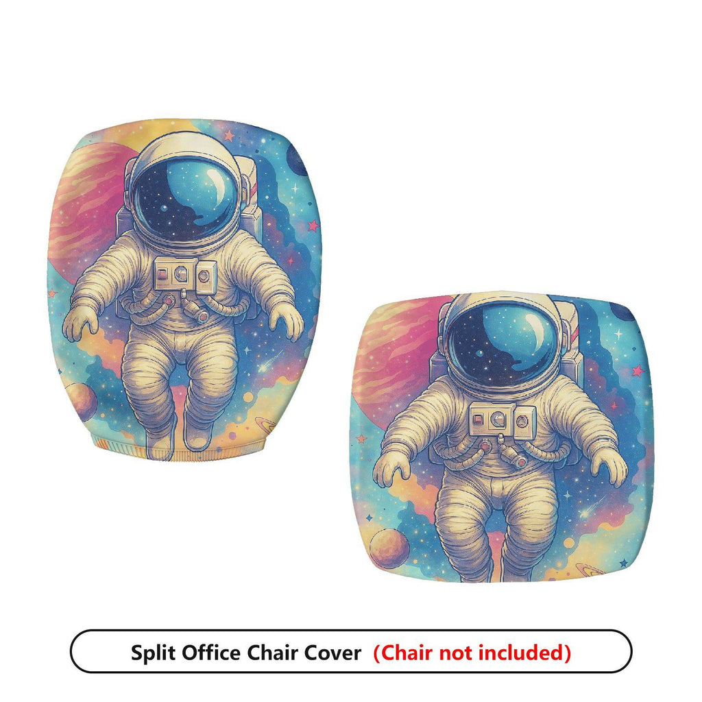 2-Piece Astronaut Space Galaxy Star Universe  Computer Chair Cover Set, Seat and Backrest