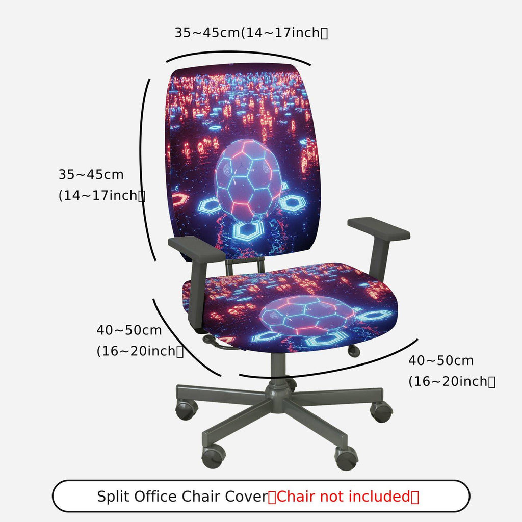 2-Piece Geometric Futuristic Light Space Sci-fi  Computer Chair Cover Set, Seat and Backrest
