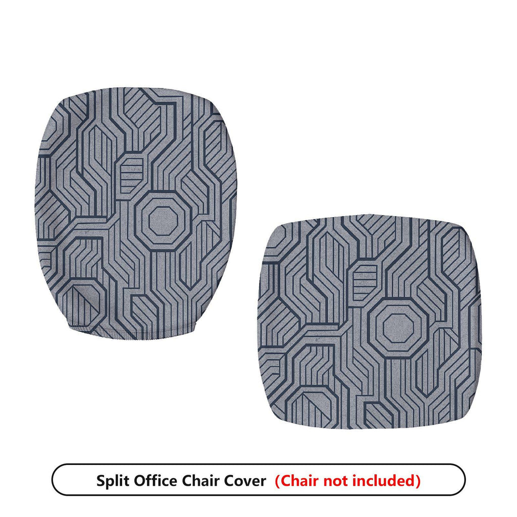 2-Piece Geometric Pattern Modern Stylish Decorative  Computer Chair Cover Set, Seat and Backrest