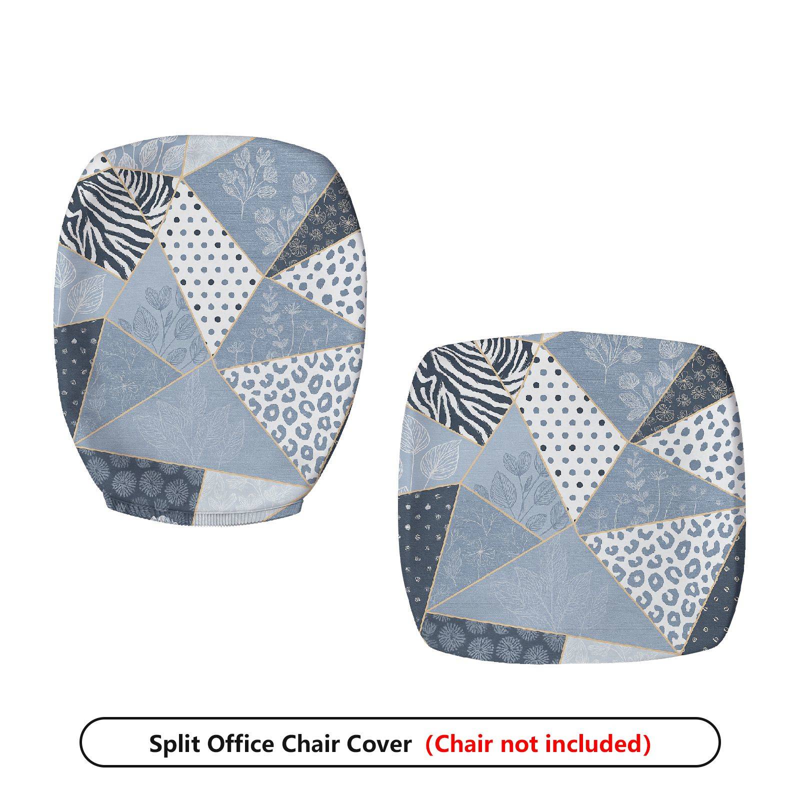 2-Piece geometric striped leopard print  Computer Chair Cover Set, Seat and Backrest