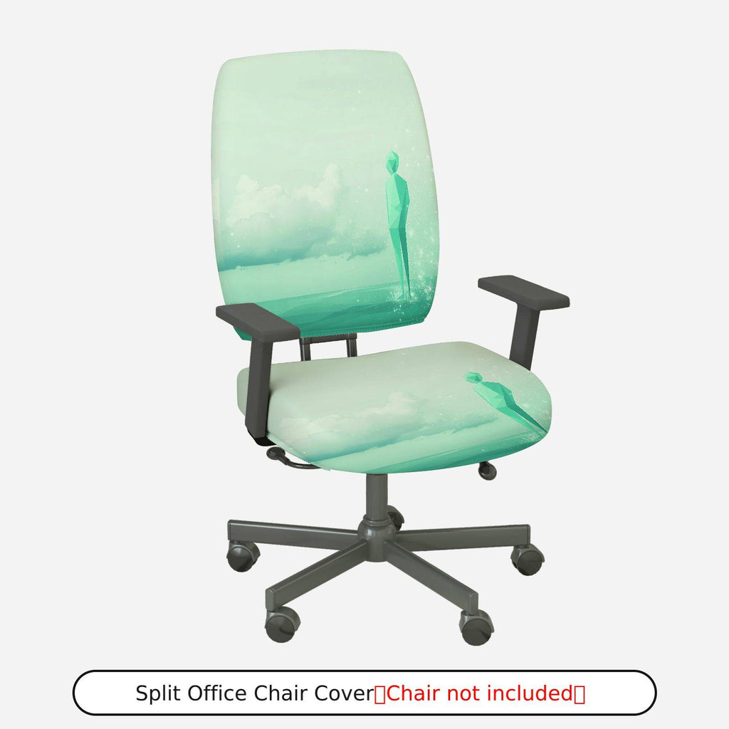 2-Piece Artistic Cloud Figure Pastel Abstract Modern  Computer Chair Cover Set, Seat and Backrest