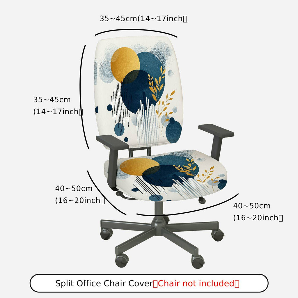 2-Piece Abstract Geometric Artistic Modern Stylish  Computer Chair Cover Set, Seat and Backrest