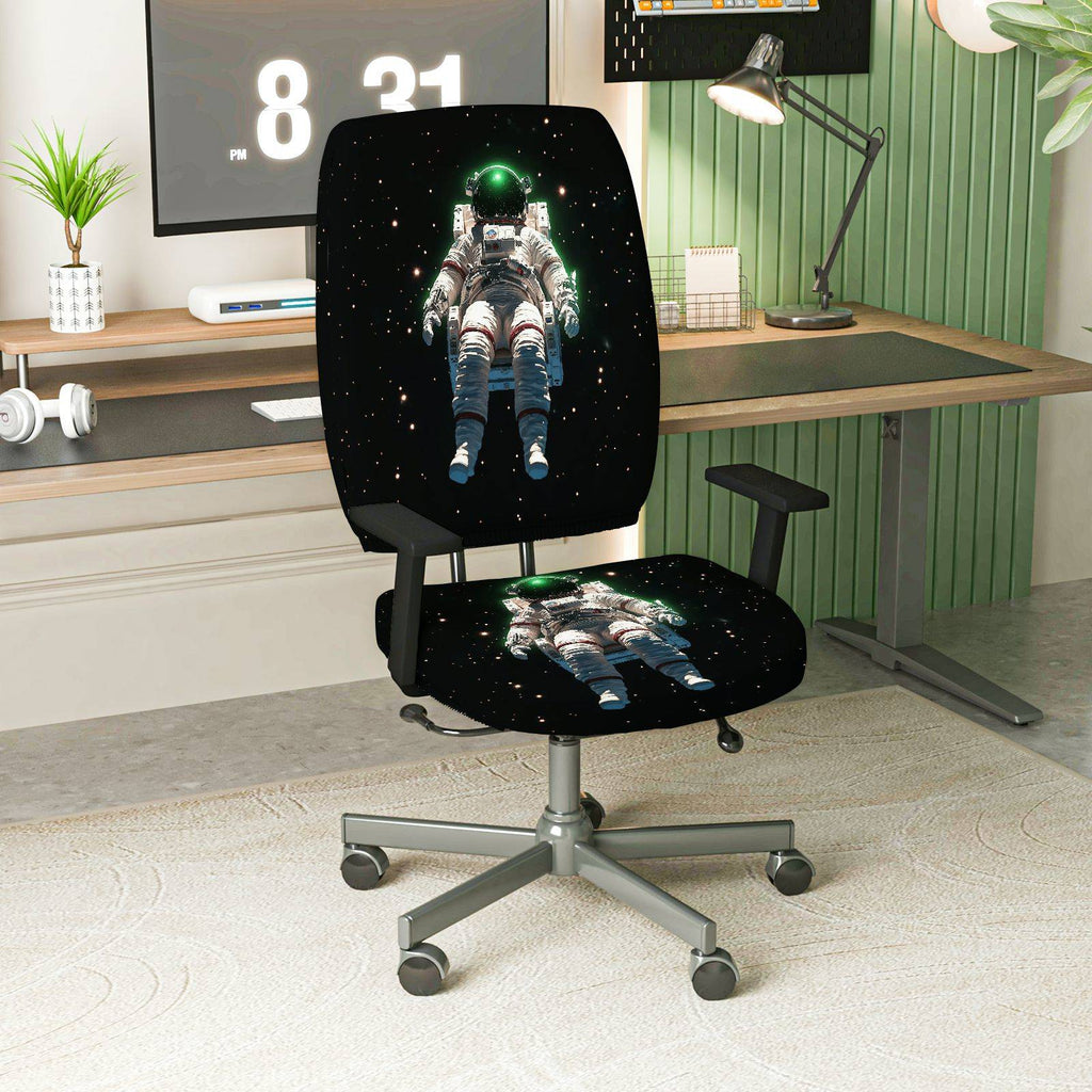 2-Piece Astronaut Galaxy Space Universe Star  Computer Chair Cover Set, Seat and Backrest
