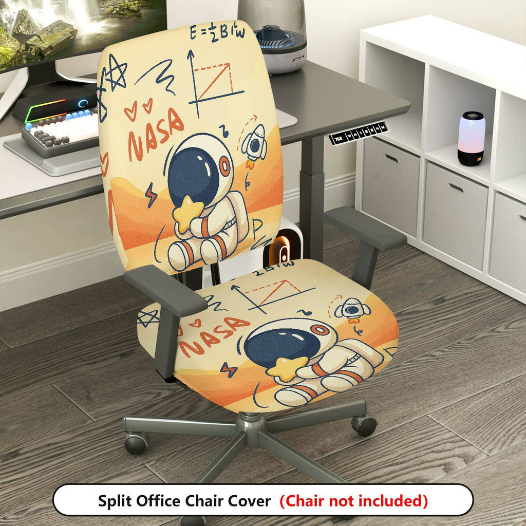 2-Piece Astronaut Space Rocket NASA Star  Computer Chair Cover Set, Seat and Backrest