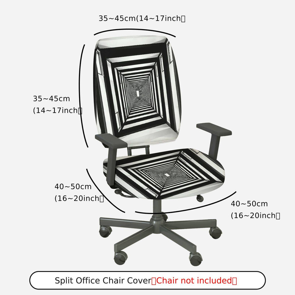 2-Piece Optical Illusion Geometric Modern Art Creative Home Decor  Computer Chair Cover Set, Seat and Backrest