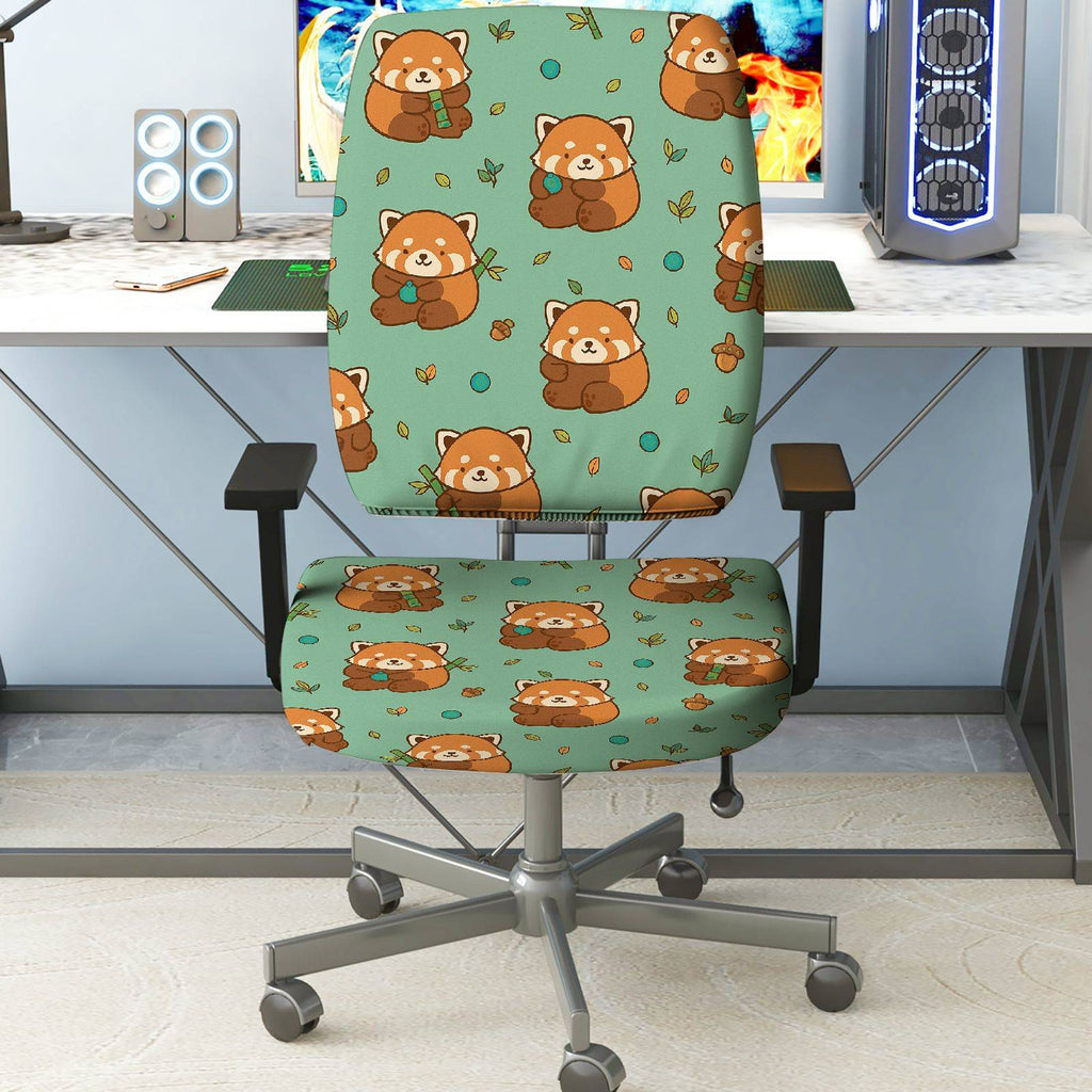 2-Piece Animal Leaf Cute Playful Cozy  Computer Chair Cover Set, Seat and Backrest