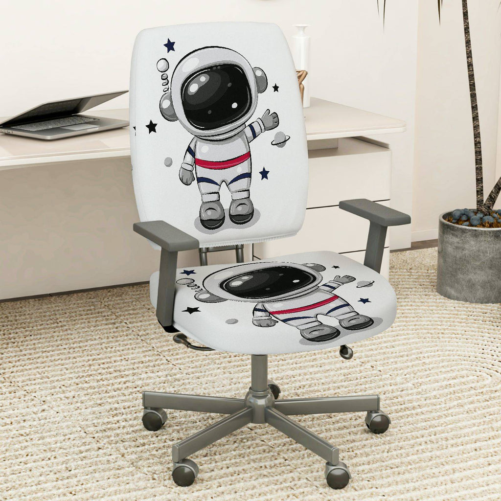 2-Piece Astronaut Space Star Galaxy  Computer Chair Cover Set, Seat and Backrest