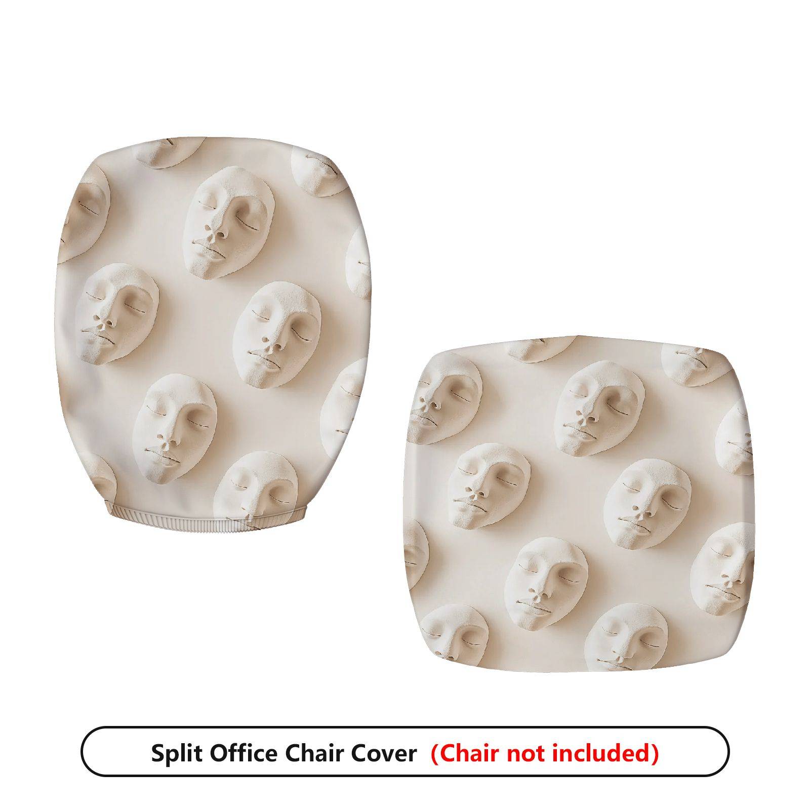 2-Piece Abstract Artistic Modern Stylish Unique Creative  Computer Chair Cover Set, Seat and Backrest