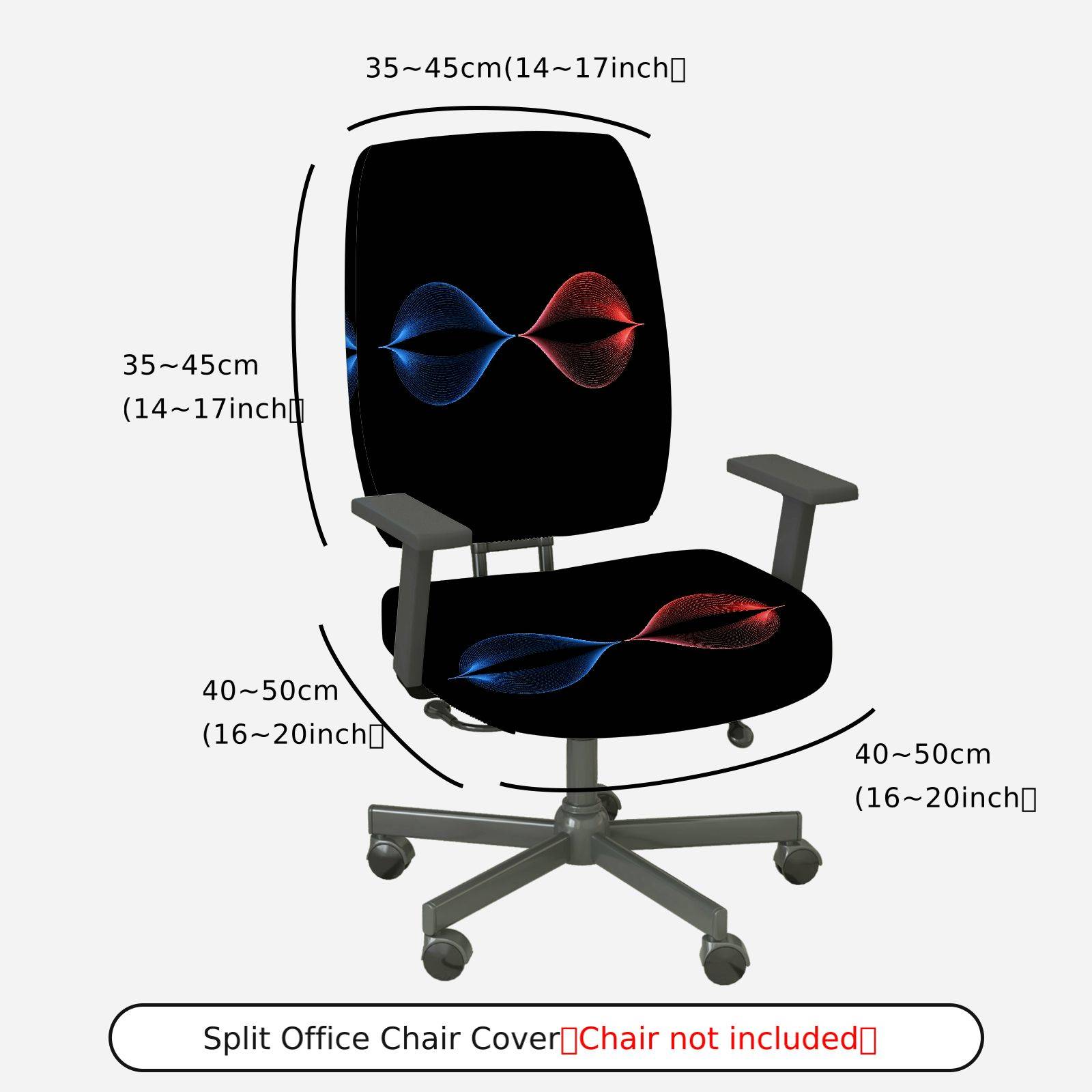 2-Piece Modern Geometric Art Pattern Colorful  Computer Chair Cover Set, Seat and Backrest