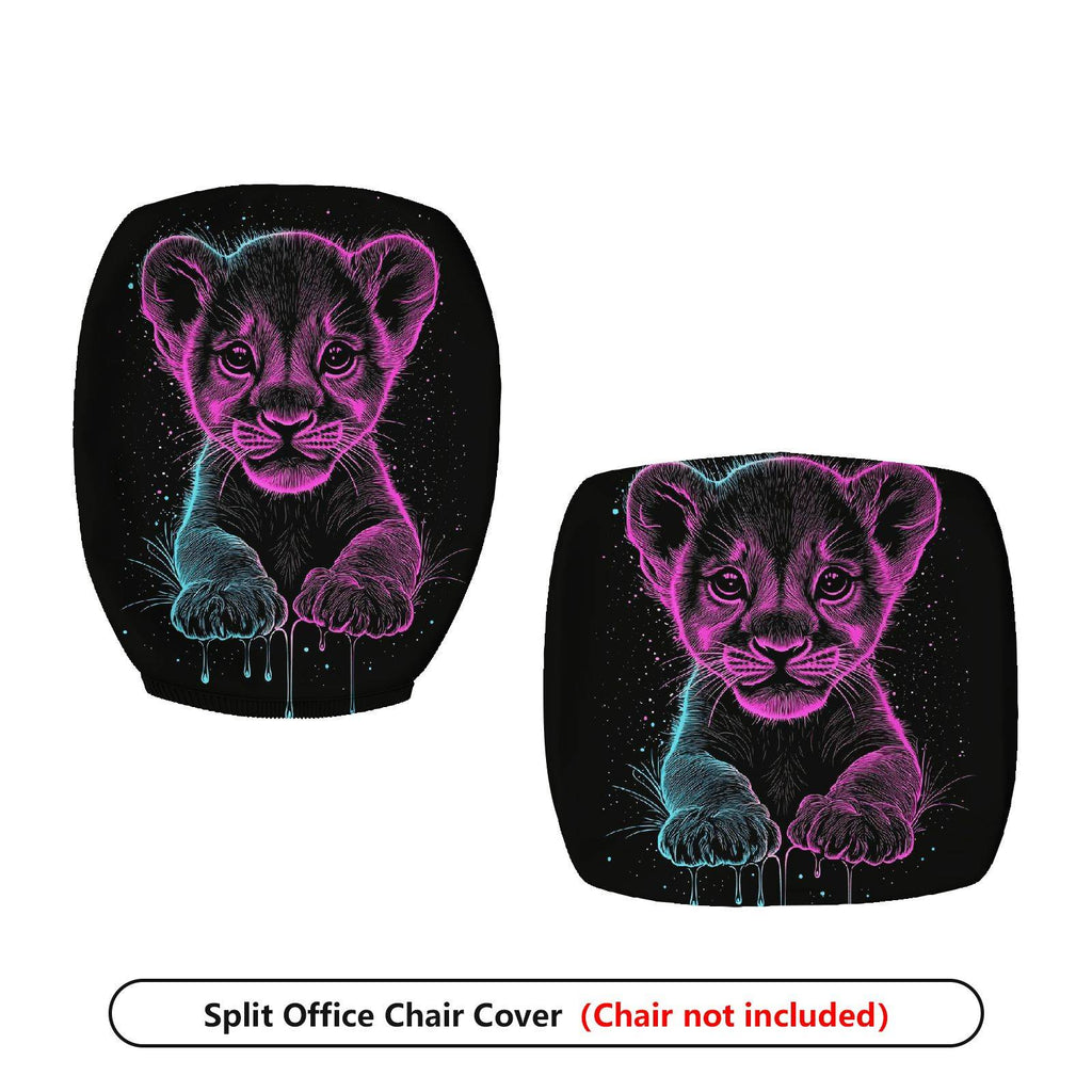 2-Piece animal paw print galaxy style  Computer Chair Cover Set, Seat and Backrest