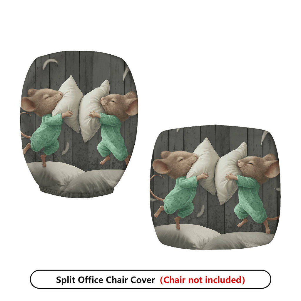 2-Piece Animal Pillow Sleeping Cute Decorative  Computer Chair Cover Set, Seat and Backrest