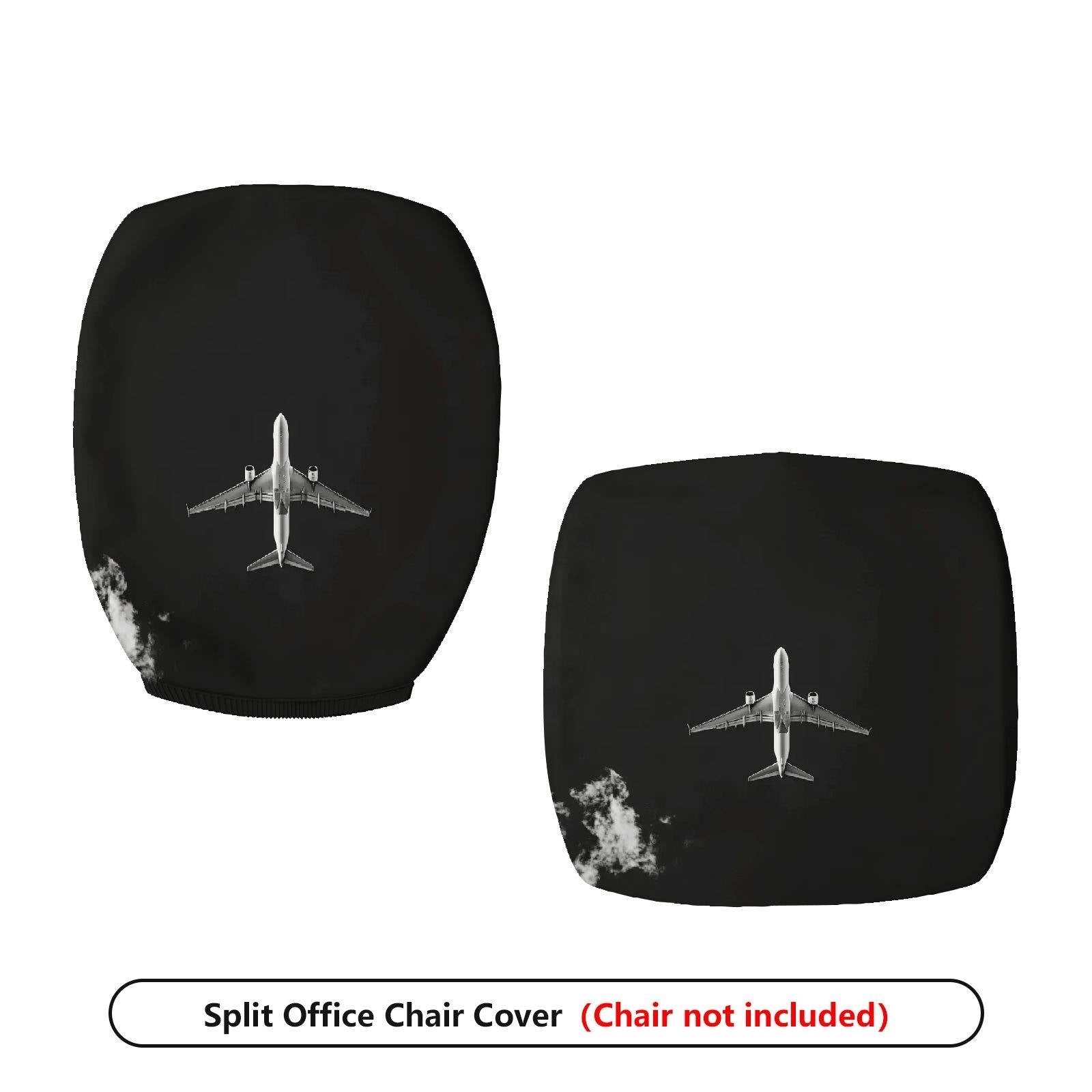 2-Piece Airplane Cloud Travel Adventure Fun  Computer Chair Cover Set, Seat and Backrest