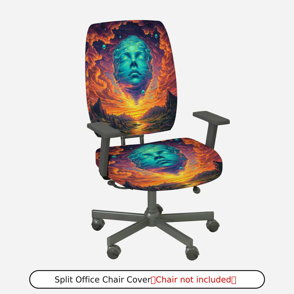 2-Piece Abstract Artistic Graphic Cosmic Landscape Galaxy Astronaut Theme  Computer Chair Cover Set, Seat and Backrest