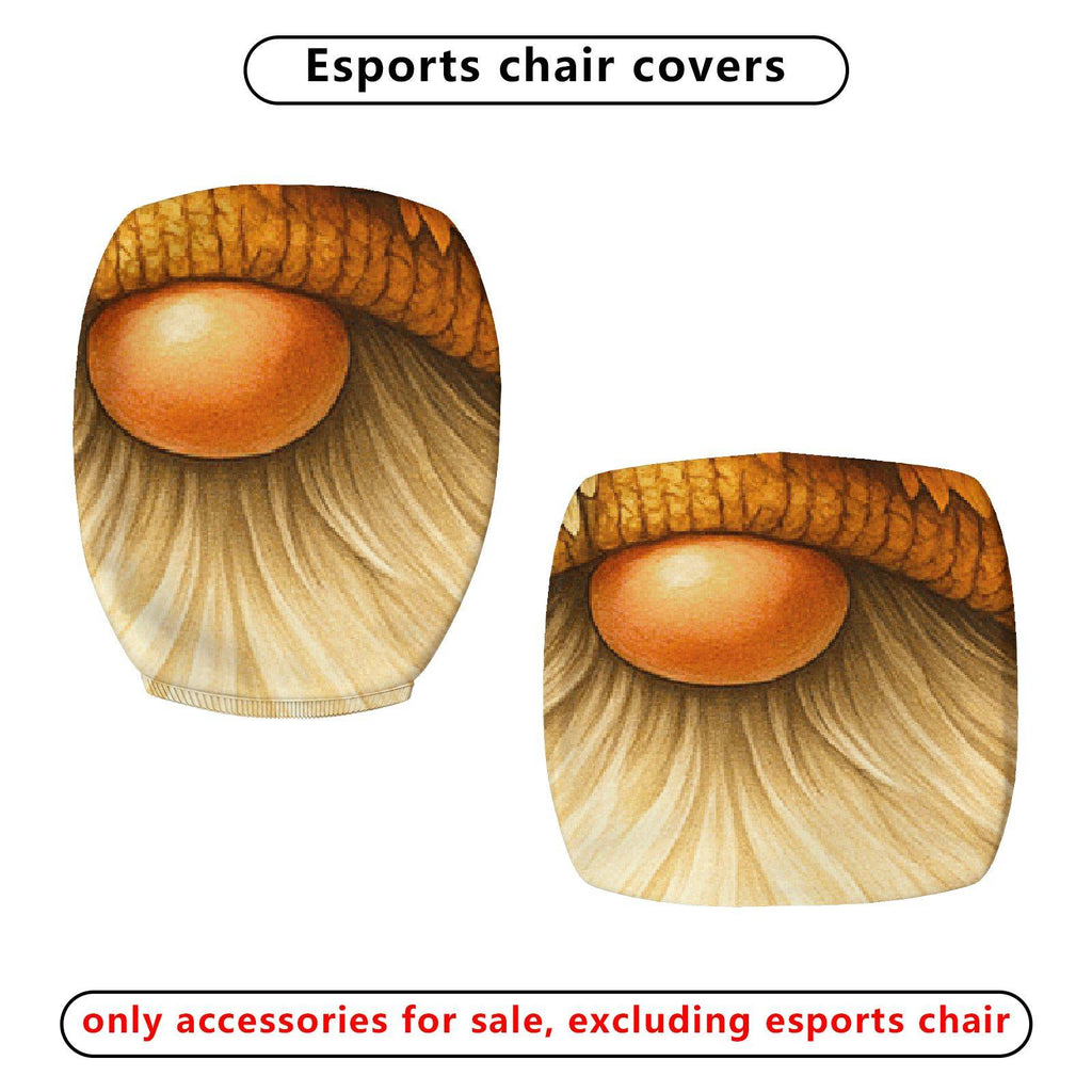 2-Piece Autumn Gnome Floral Leaves Festive Halloween  Computer Chair Cover Set, Seat and Backrest