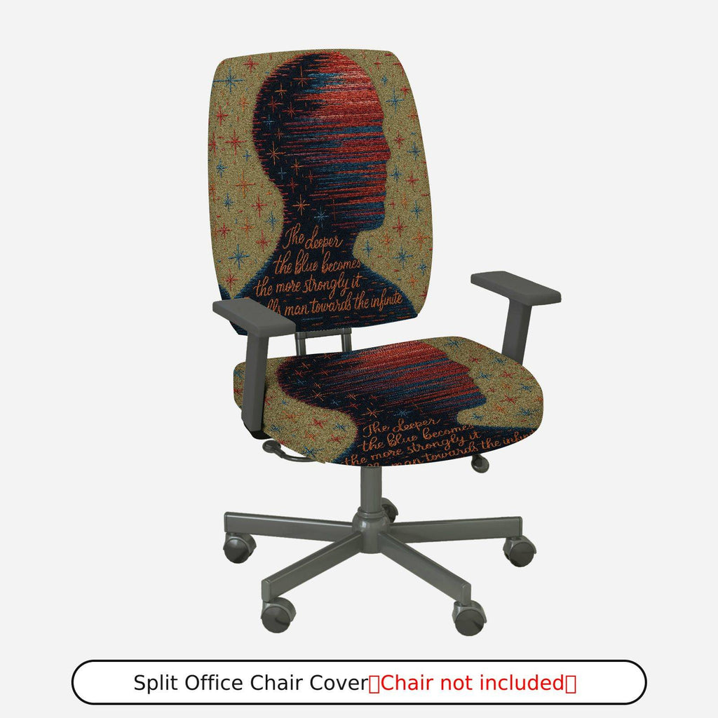 2-Piece Artistic Abstract Inspirational Pattern  Computer Chair Cover Set, Seat and Backrest