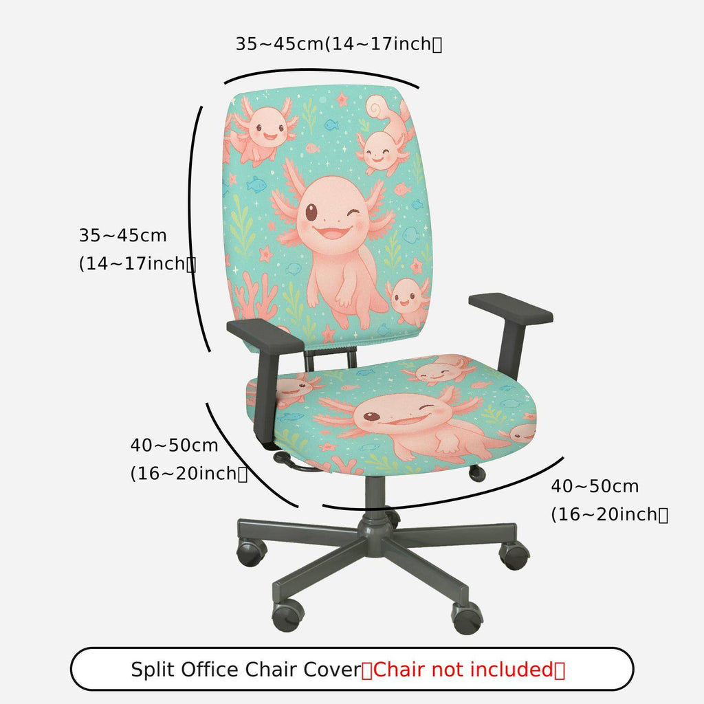 2-Piece Animal Ocean Style  Computer Chair Cover Set, Seat and Backrest