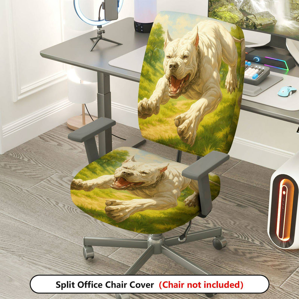 2-Piece Animal Art Decorative Dog Custom  Computer Chair Cover Set, Seat and Backrest