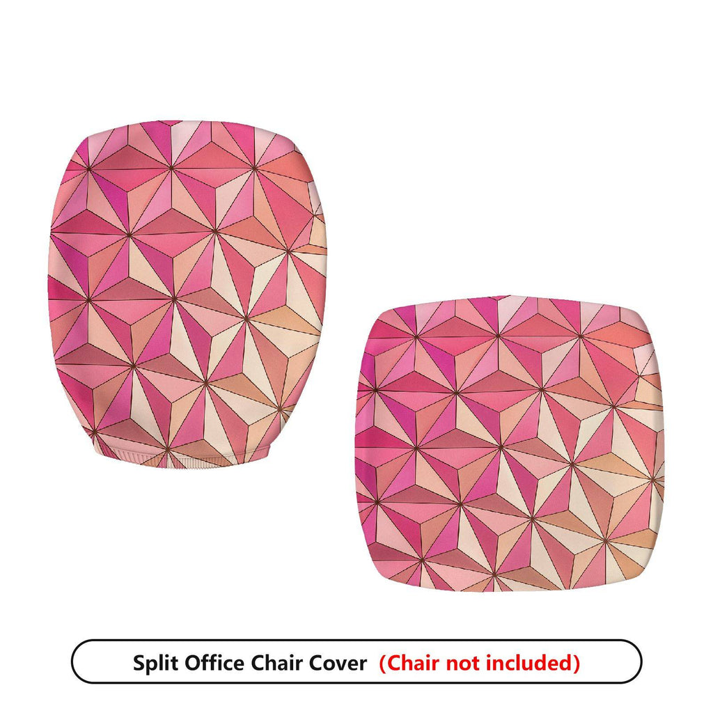 2-Piece Geometric Pink Pattern Modern Stylish  Computer Chair Cover Set, Seat and Backrest