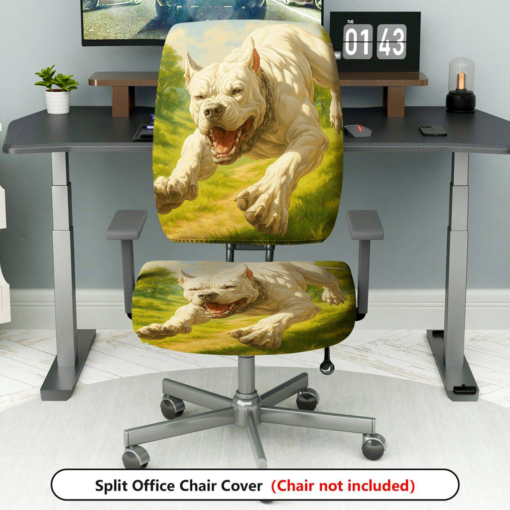 2-Piece Animal Art Decorative Dog Custom  Computer Chair Cover Set, Seat and Backrest