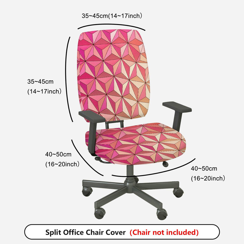 2-Piece Geometric Pink Pattern Modern Stylish  Computer Chair Cover Set, Seat and Backrest