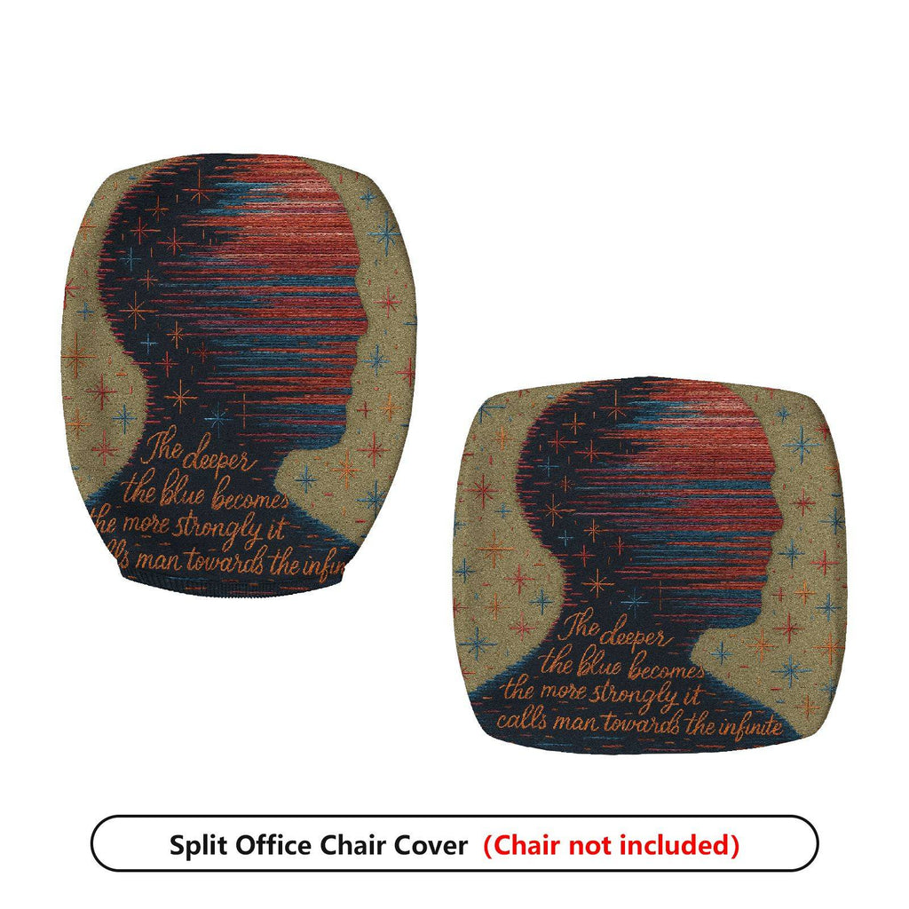 2-Piece Artistic Abstract Inspirational Pattern  Computer Chair Cover Set, Seat and Backrest