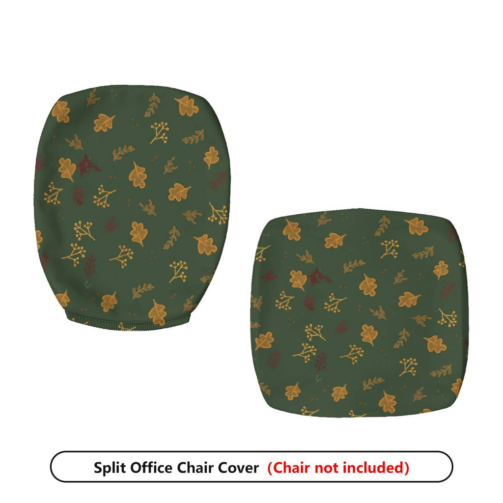 2-Piece Autumn Leaves Forest Nature Decorative  Computer Chair Cover Set, Seat and Backrest