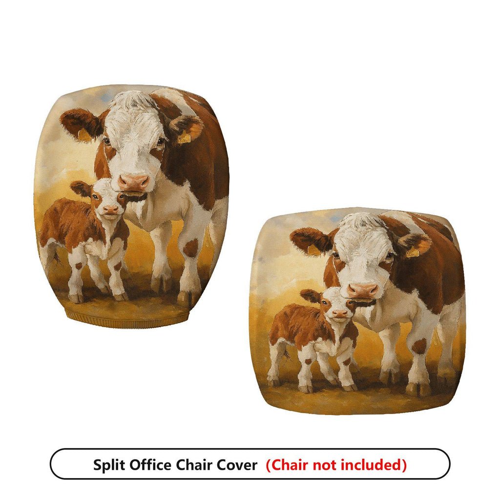 2-Piece Animal Rustic Pastoral Farm Landscape Nature  Computer Chair Cover Set, Seat and Backrest