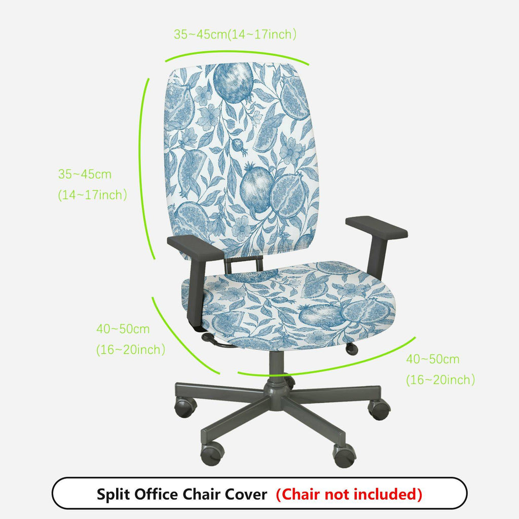 2-Piece Floral Pattern Fruit Botanical Nature  Computer Chair Cover Set, Seat and Backrest