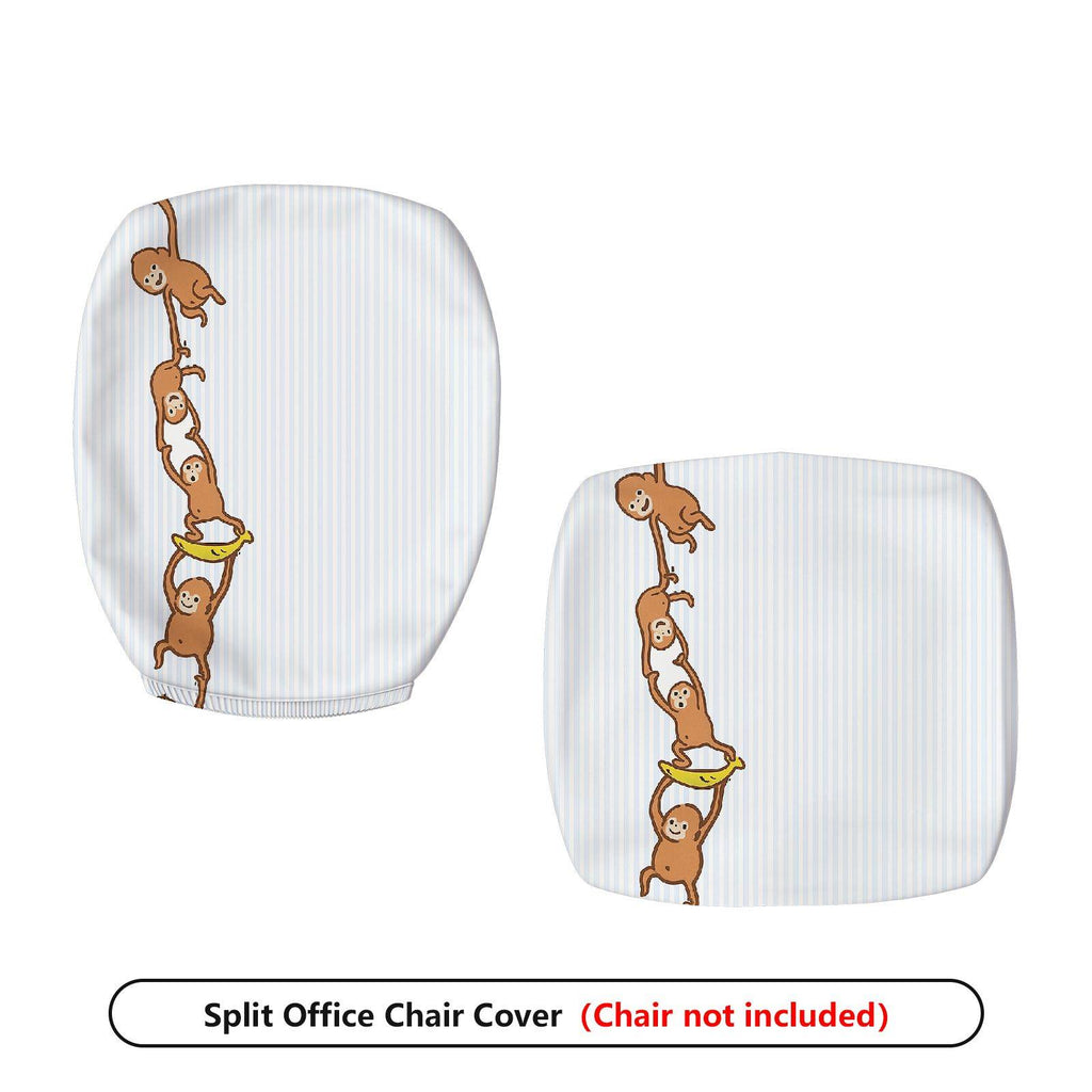 2-Piece Animal Fun Playful Hanging Monkey  Computer Chair Cover Set, Seat and Backrest