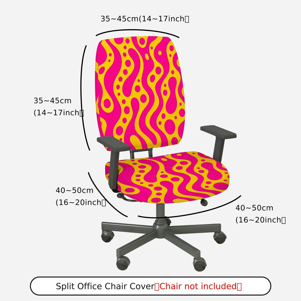 2-Piece Abstract Modern Colorful Vibrant Artistic  Computer Chair Cover Set, Seat and Backrest